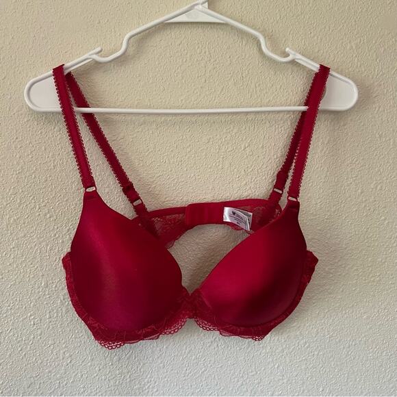 Wacoal 65897 red Embrace Luscious Lace Push Up Bra NEW 36C - Picture 1 of 8